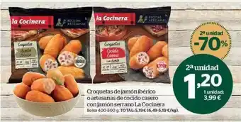 La Sirena 2a Unidad -70% Croquetas De Jamón Ibérico O Artesanas De Cocido Casero Con Jamón Serrano De Cocinera oferta
