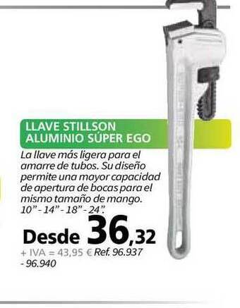 Coferdroza Llave Stillson Aluminio Súper Ego oferta