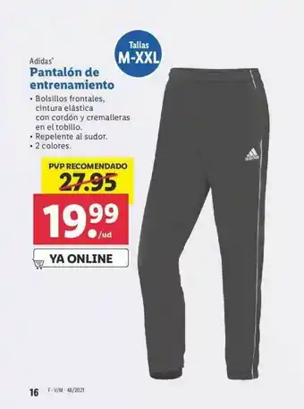Lidl Adidas Pantalón De Entrenamiento oferta