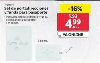Lidl Topmove Set De Portadirecciones Y Funda Para Pasaporte oferta
