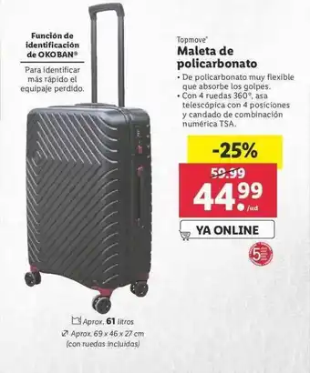Lidl Topmove Maleta De Policarbonato oferta