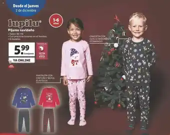 Lidl Lupilu Pijama Navideño oferta