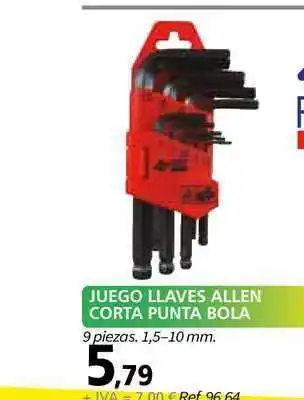 Coferdroza Juego Llaves Allen Corta Punta Bola oferta