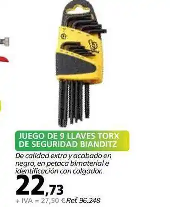 Coferdroza Juego De 9 Llaves Torx De Seguridad Bianditz oferta