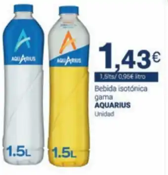 Supermercados Plaza Aquarius Bebida Isotónica Gama Unidad 1.5 lts oferta