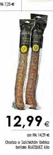 Cash Ifa Chorizo O Salchichón Ibérico Bellota Blazquez oferta