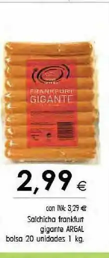 Cash Ifa Salchicha Frankfurt Gigante Argal oferta