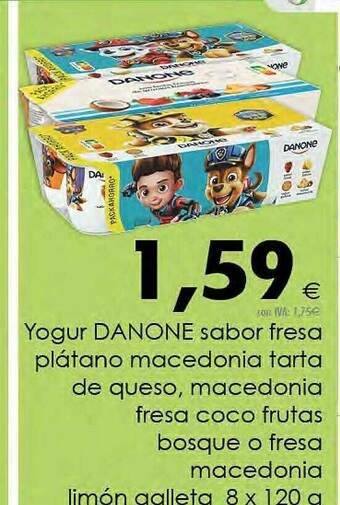 Cash Ifa Yogur Danone Sabor Fresa Plátano Macedonia Tarta De Queso Macedonia Fresa Coco Frutas Bosque O Fresa Macedonia Limón Galleta oferta