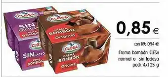 Cash Ifa Crema Bombón Clesa Normal O Sin Lactosa oferta