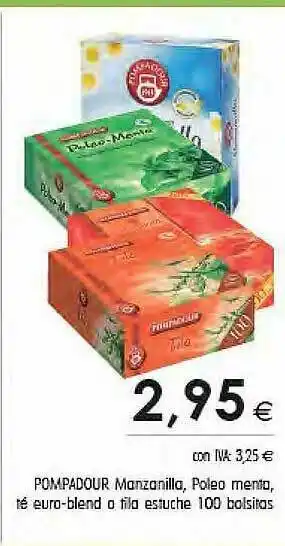 Cash Ifa Pompadour Mazanilla Poleo Menta Té Euro-blend O Tita Estuche 10 Bolsitas oferta