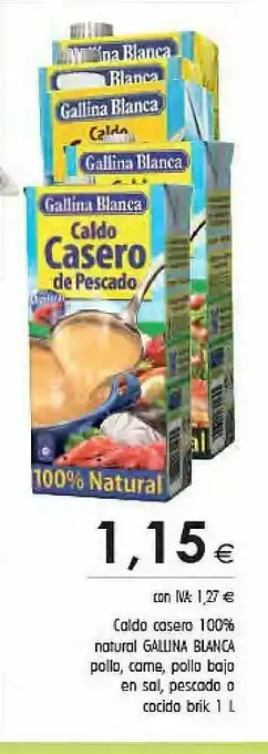 Cash Ifa Caldo Casero 100% Natural Gallina Blanca Pollo Carne Pollo Bajo En Sal Pescado O Cocido oferta
