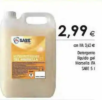 Cash Ifa Detergente Líquido Gel Marsella Ifa Sabe oferta