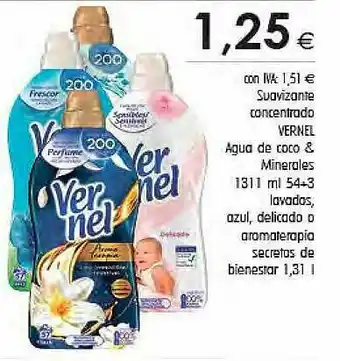 Cash Ifa Suavizante Concentrado Vernel Agua De Coco & Minerales 1311 Ml 54+3 Lavados Azul Delicado O Aromaterapia Secretos De Bienesta oferta