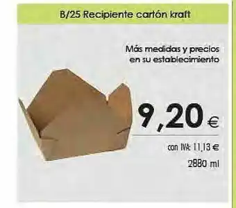 Cash Ifa B 25 Recicpiente Cartón Kraft oferta