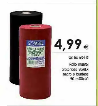 Cash Ifa Rollo Mantel Precortado Soatex Negro O Burdeos oferta