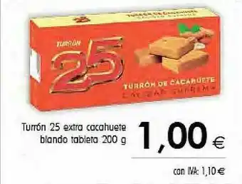 Cash Ifa Turrón 25 Extra Cacahuete Blando Tableta oferta