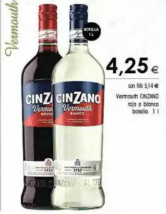 Cash Ifa Vermouth Cinzano Rojo O Blanco oferta