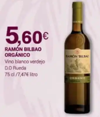 Supermercados Plaza Ramón Bilbao Orgánico Vino Blanco Verdejo D.O Rueda 75 cl oferta
