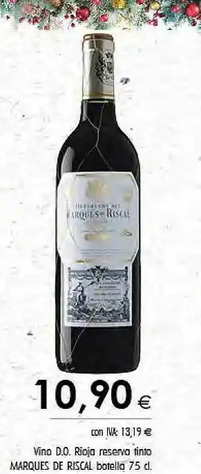 Cash Ifa Vino D.o. Rioja Reserva Tinto Marques De Riscal oferta