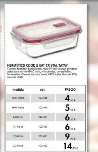 Coferdroza Hermético Cook & Eat Cristal Tatay oferta