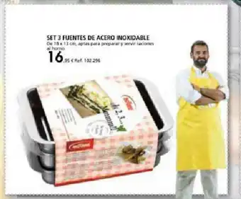 Coferdroza Set 3 Fuentes De Acero Inoxidable oferta