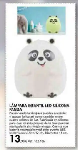 Coferdroza Lámpara Infantil Led Silicona Panda oferta