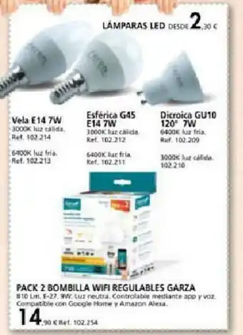 Coferdroza Pack 2 Bombilla Wifi Regulables Garza oferta