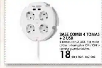 Coferdroza Base Combi 4 Tomas + 2 Usb oferta