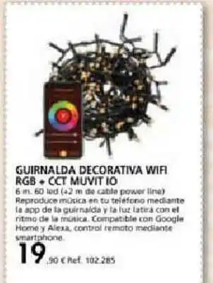 Coferdroza Guirnalda Decorativa Wifi Rgb + Cct Muvit Io oferta