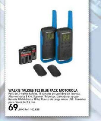 Coferdroza Walkie Talkies T62 Blue Pack Motorola oferta