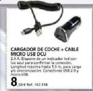 Coferdroza Cargador De Coche + Cable Micro Usb Dcu oferta