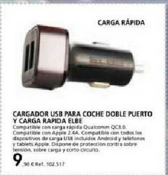 Coferdroza Cargador Usb Para Coche Doble Puerto Y Carga Rapida Elbe oferta
