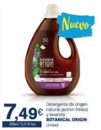 Supermercados Plaza Botanical Origin Detergente de Origen Natural Jazmin Fresco y Lavanda 35 Lav oferta