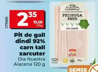 Dia Pit de gall dindi 92% carn tall xarcuter oferta