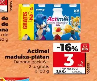 Dia ACTIMEL maduixa-plàtan oferta