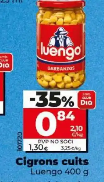 Dia Cigrons cuits oferta