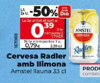 Dia Cervesa Radler amb llimona oferta