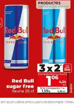 Dia RED BULL sugar free oferta