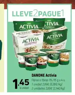 Coviran DANONE Activia Fibras o fibras 0% oferta