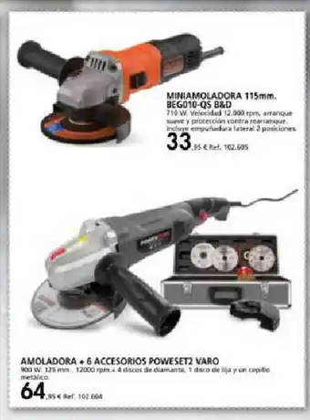 Coferdroza Miniamoladora 115mm Beg010-qs B&d Amoladora + 6 Accesorios Poweset2 Varo oferta