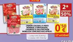 Coviran Jamón cocido, p. pavo normal o braseada, chorizo o salchichon oferta