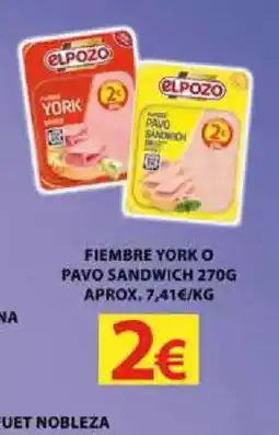 Coviran Fiembre york o pavo sandwich oferta