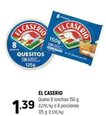 Coviran EL CASERIO Queso 8 lonchas oferta