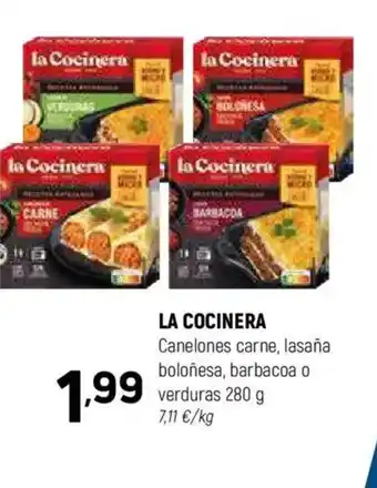 Coviran LA COCINERA Canelones carne, lasaña boloñesa, barbacoa o verduras oferta