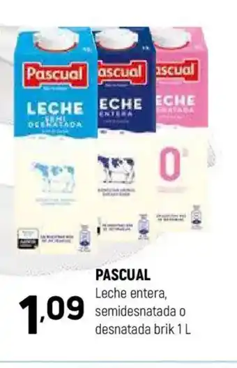 Coviran PASCUAL Leche entera, semidesnatada o desnatada oferta