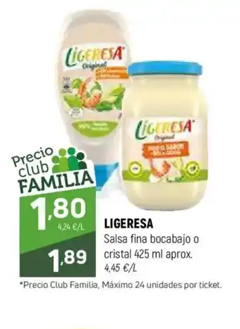 Coviran LIGERESA Salsa fina bocabajo o cristal oferta