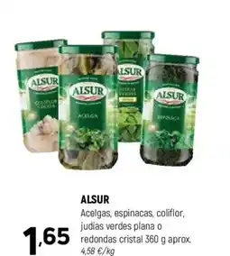 Coviran ALSUR Acelgas, espinacas, coliflor, judías verdes plana o redondas cristal oferta