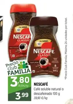 Coviran NESCAFÉ Café soluble natural o descafeinado oferta