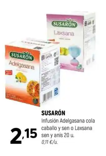 Coviran SUSARÓN Infusión Adelgasana cola caballo y sen o Laxsana sen y anís oferta