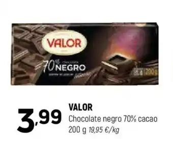 Coviran VALOR Chocolate negro 70% cacao oferta